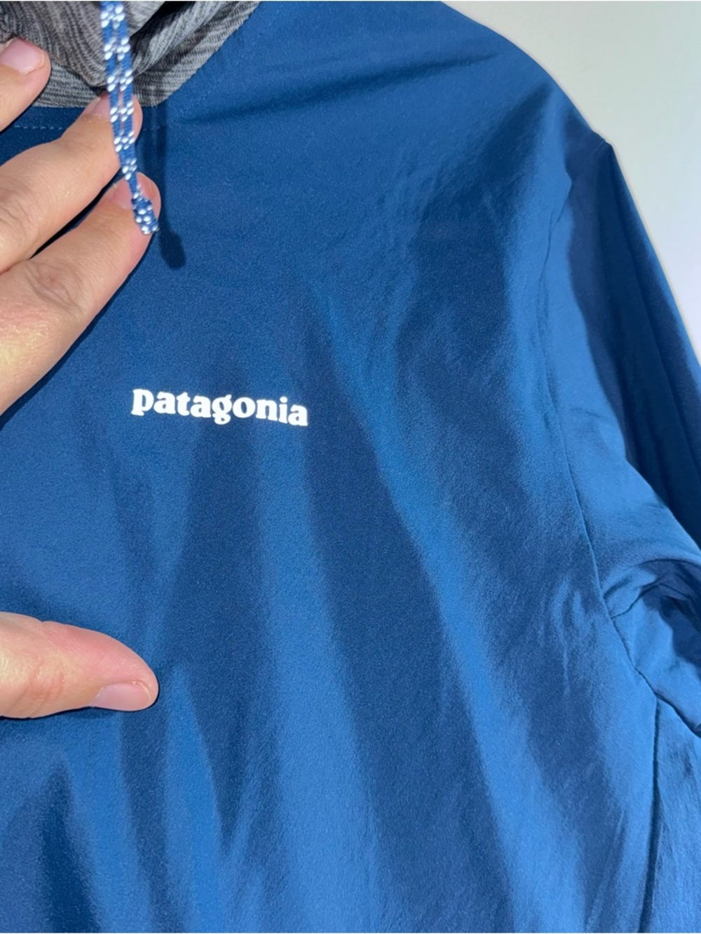 Patagonia Airbrushed Pro Pullover Jacket Blue Gray Hooded Half Zip Size S - Picture 2 of 6